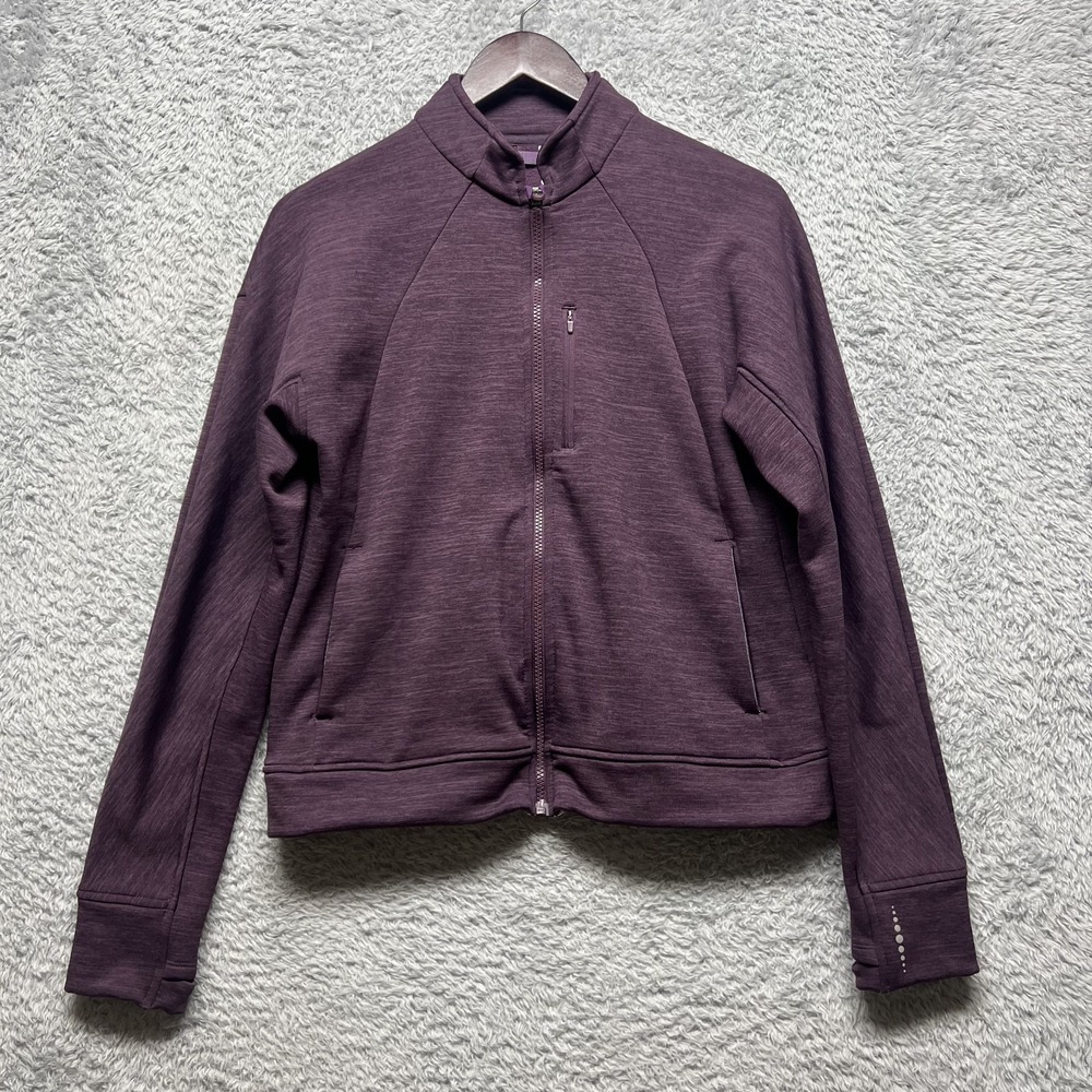 Title Nine Crash Polartec Jacket Womens Large Plum Purple Bomber Fleece Hiking